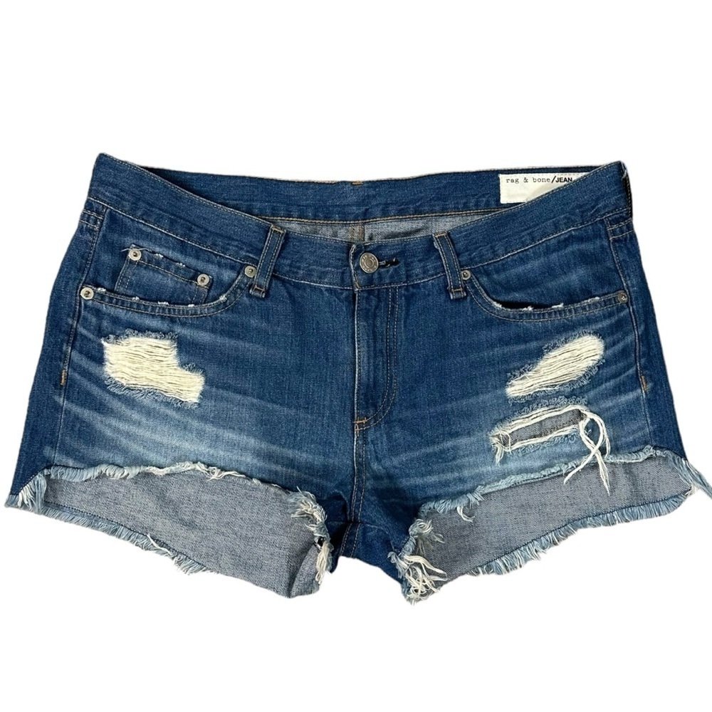 Revolve Rag & Bone The Cut-Off Jean Shorts in Freeport Size 29 Distressed Retro - Picture 5 of 15